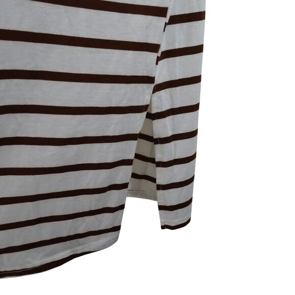 Shein Striped Cream Brown Pullover Sheath Dress Women Size XL 12 Sleeveless - Picture 4 of 11